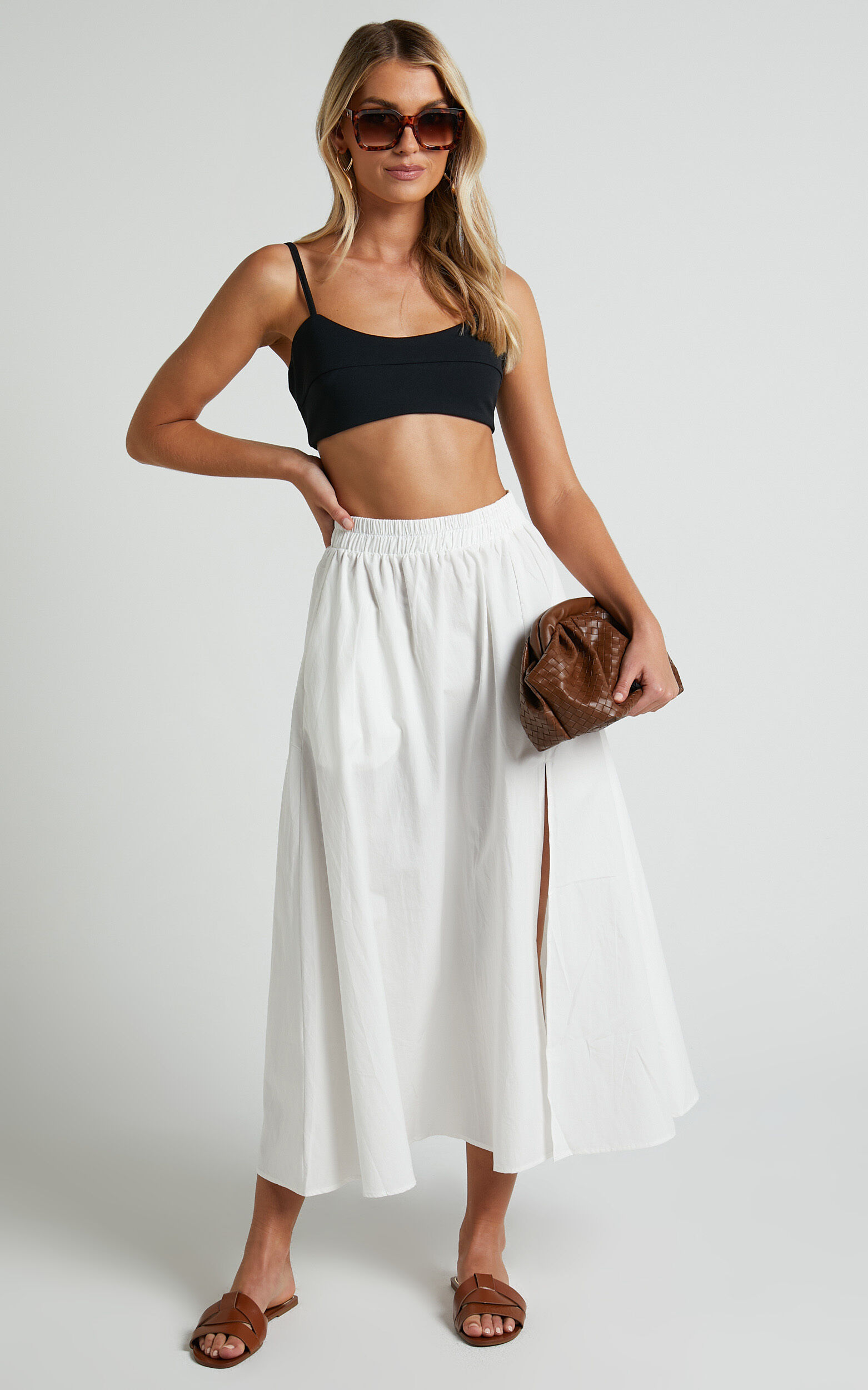 Ivory a line midi skirt hotsell