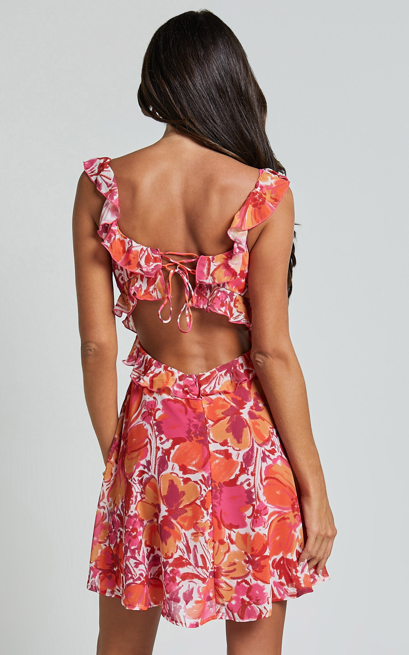 Ruffle cut out dress cheap