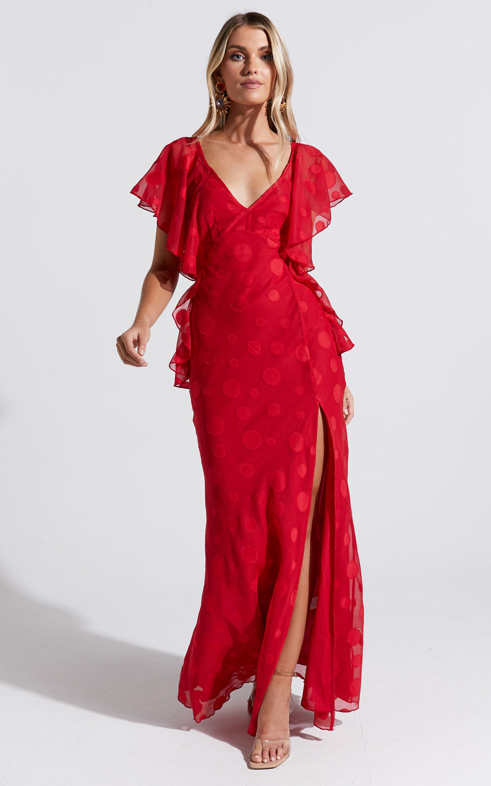Showpo red maxi dress sale