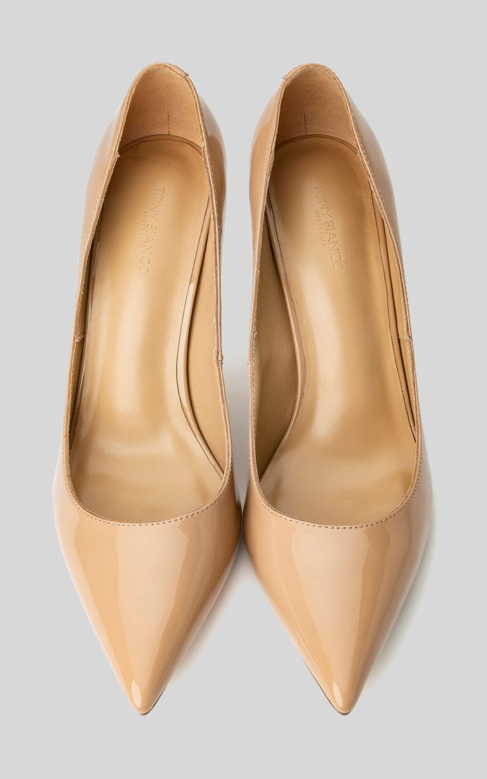 TONY BIANCO ANJA PUMPS in Nude Patent Showpo