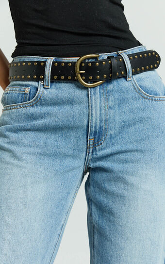 Farah Belt - Studded Belt in Black