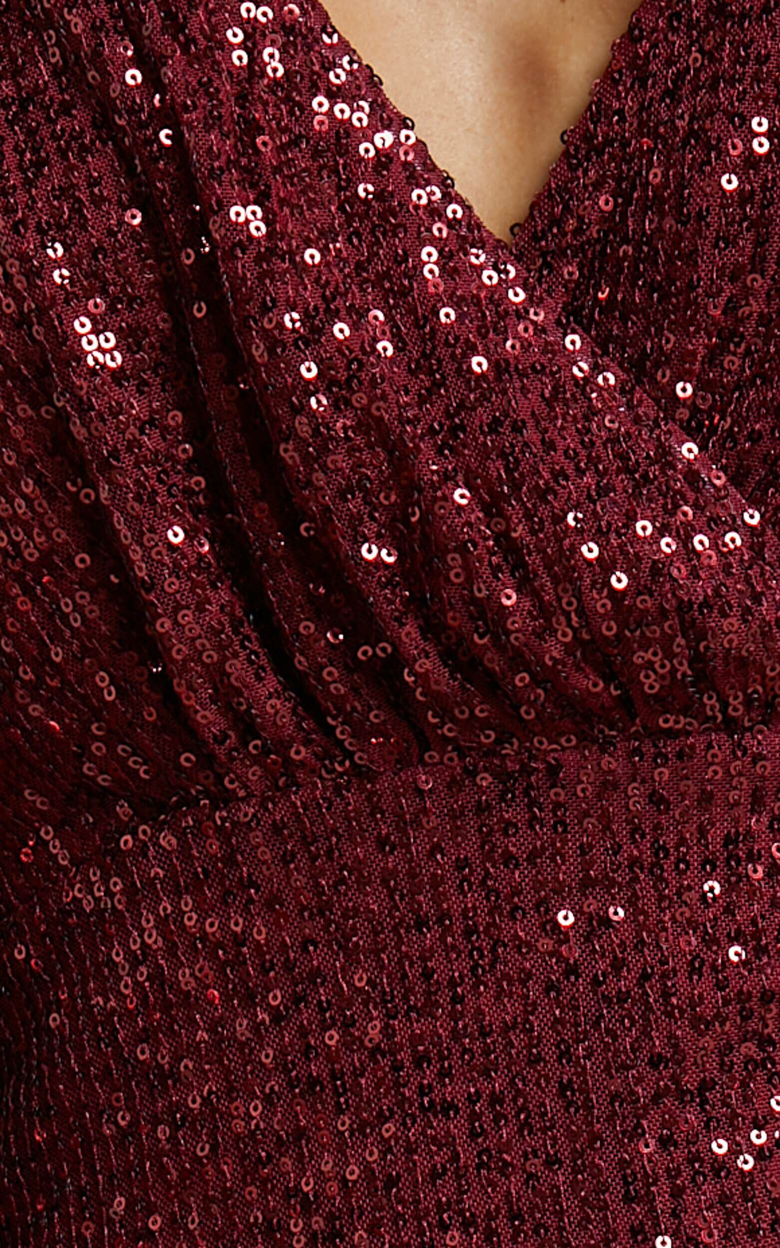 Wine color sequin dress outlet