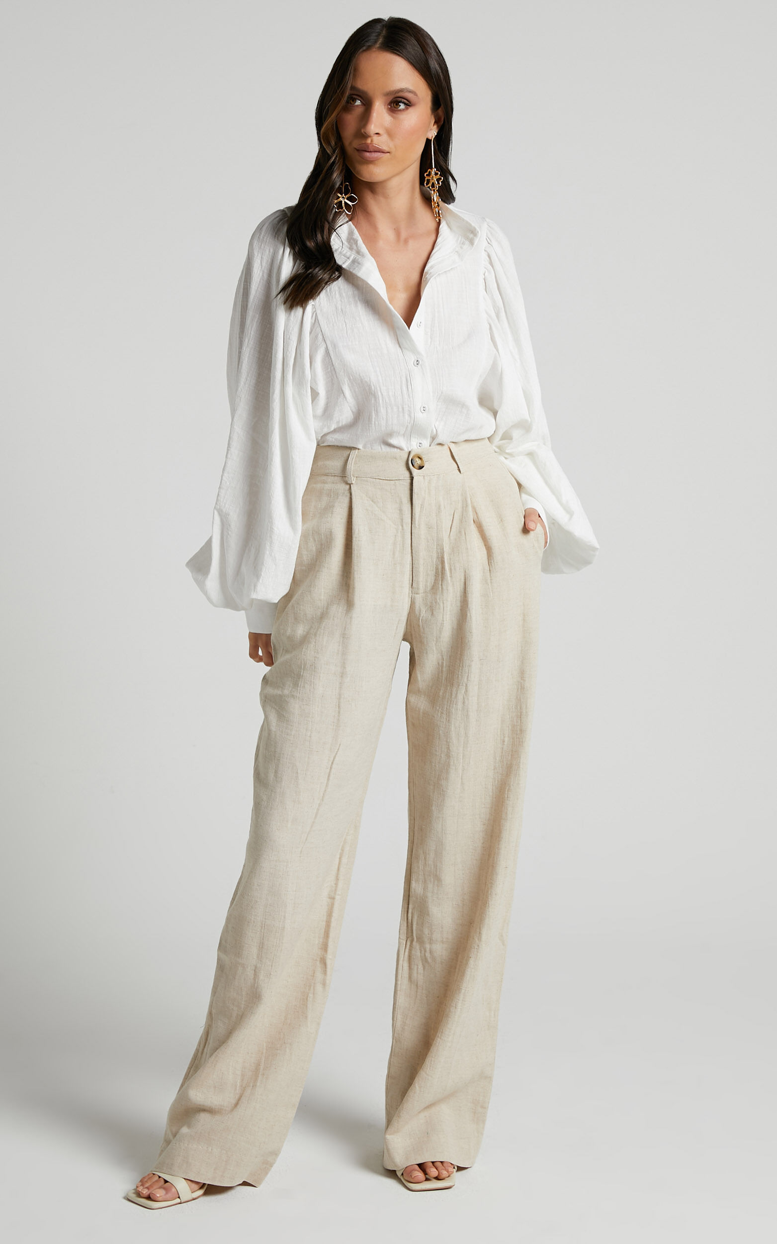 Sonyeta Top - Balloon Sleeve Blouse Top in White | Showpo USA