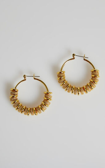 Luv AJ - Pearl Washer Hoops in Gold