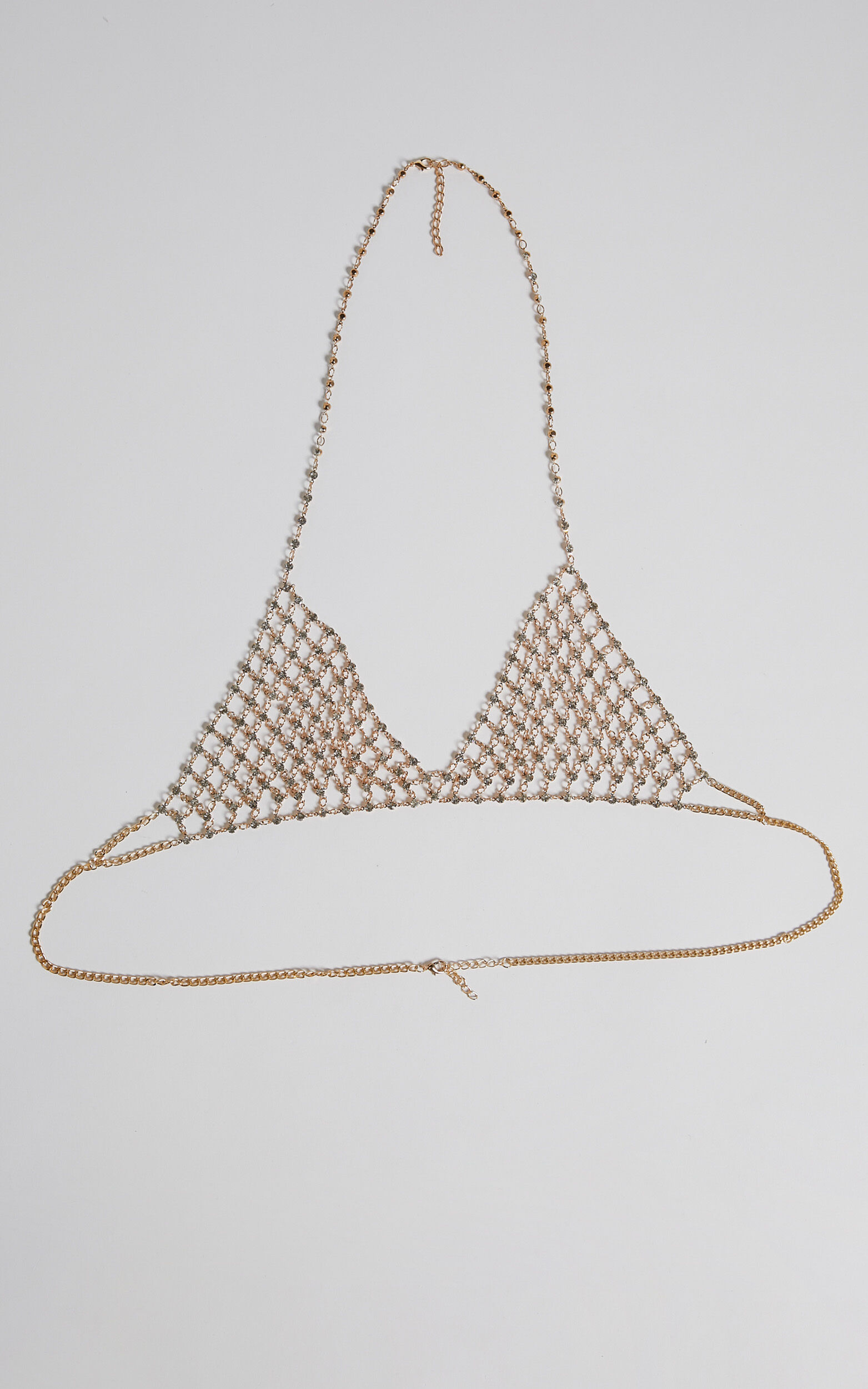 Jassy Gold Chain Triangle Bralette in Gold Showpo USA