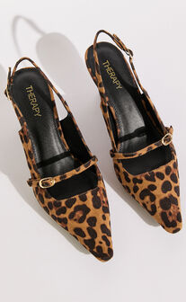 Therapy Shoes - Parlour Slingback Heels in Leopard