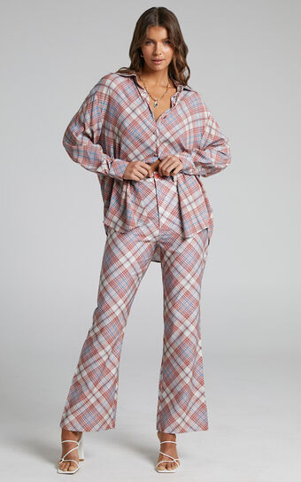 Rolla's - PLAID BOOTCUT PANT in Pomegranate