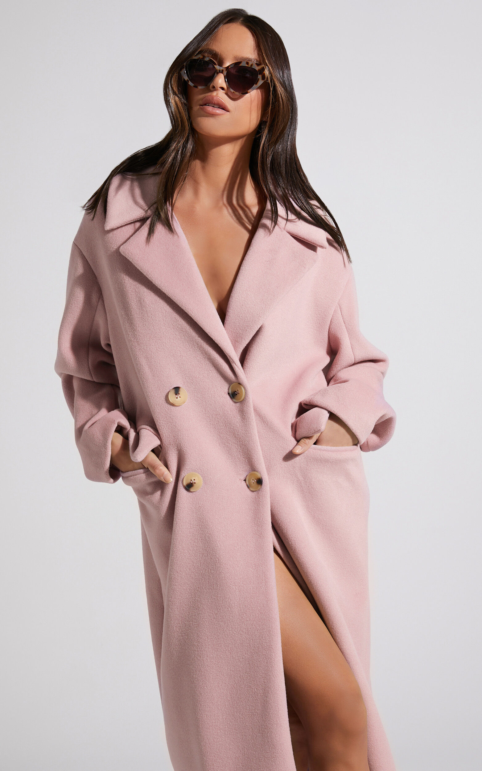 Pink longline coat 2025