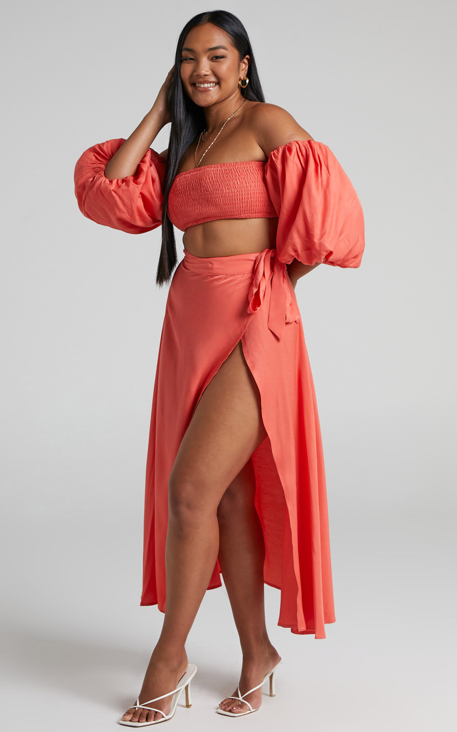Wrap skirt and top set store