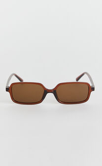Vicky Sunglasses - Rectangle Sunglasses in Brown