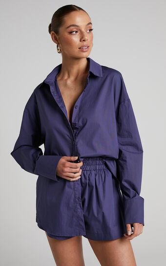 Terah Shirt - Button Up Shirt in Navy