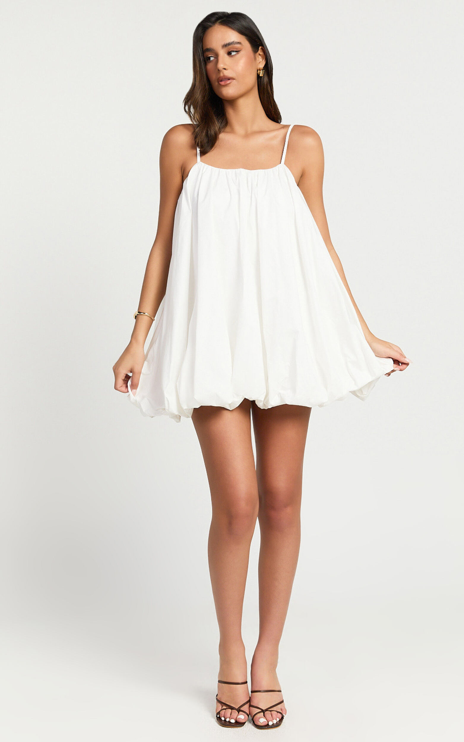 Marites Mini Dress - Bubble Mini Dress in White - 06, WHT2