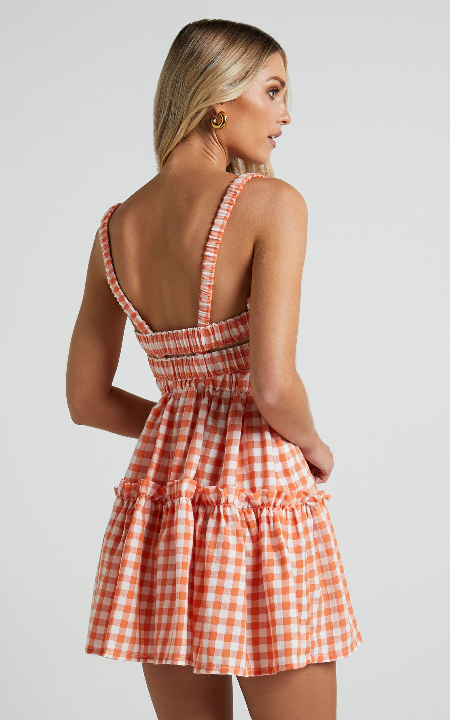 Orange checkered dress 2025
