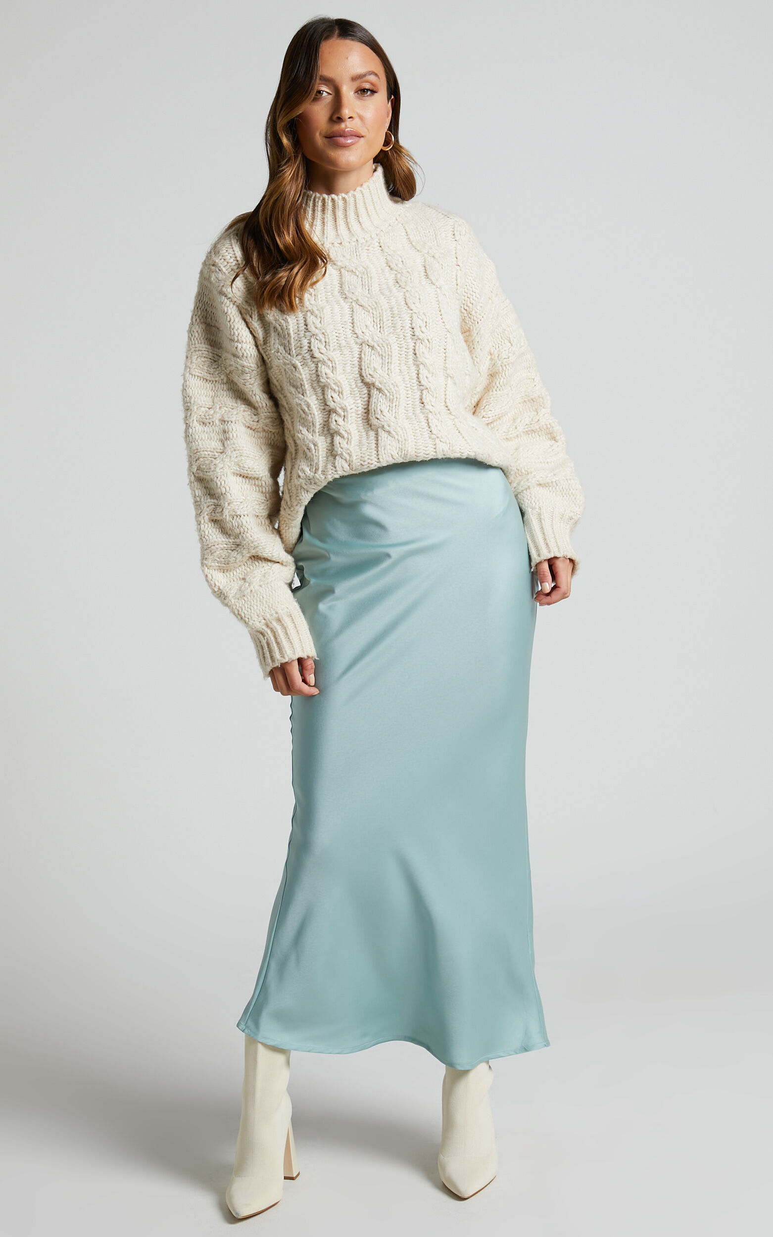 Bias cut top slip skirt