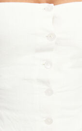 Ricki Mini Dress - Linen Look Halter Neck Shift Dress in White | Showpo USA