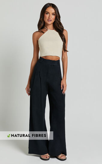 Bette Pants - High Waisted Wide Leg Pants in Black