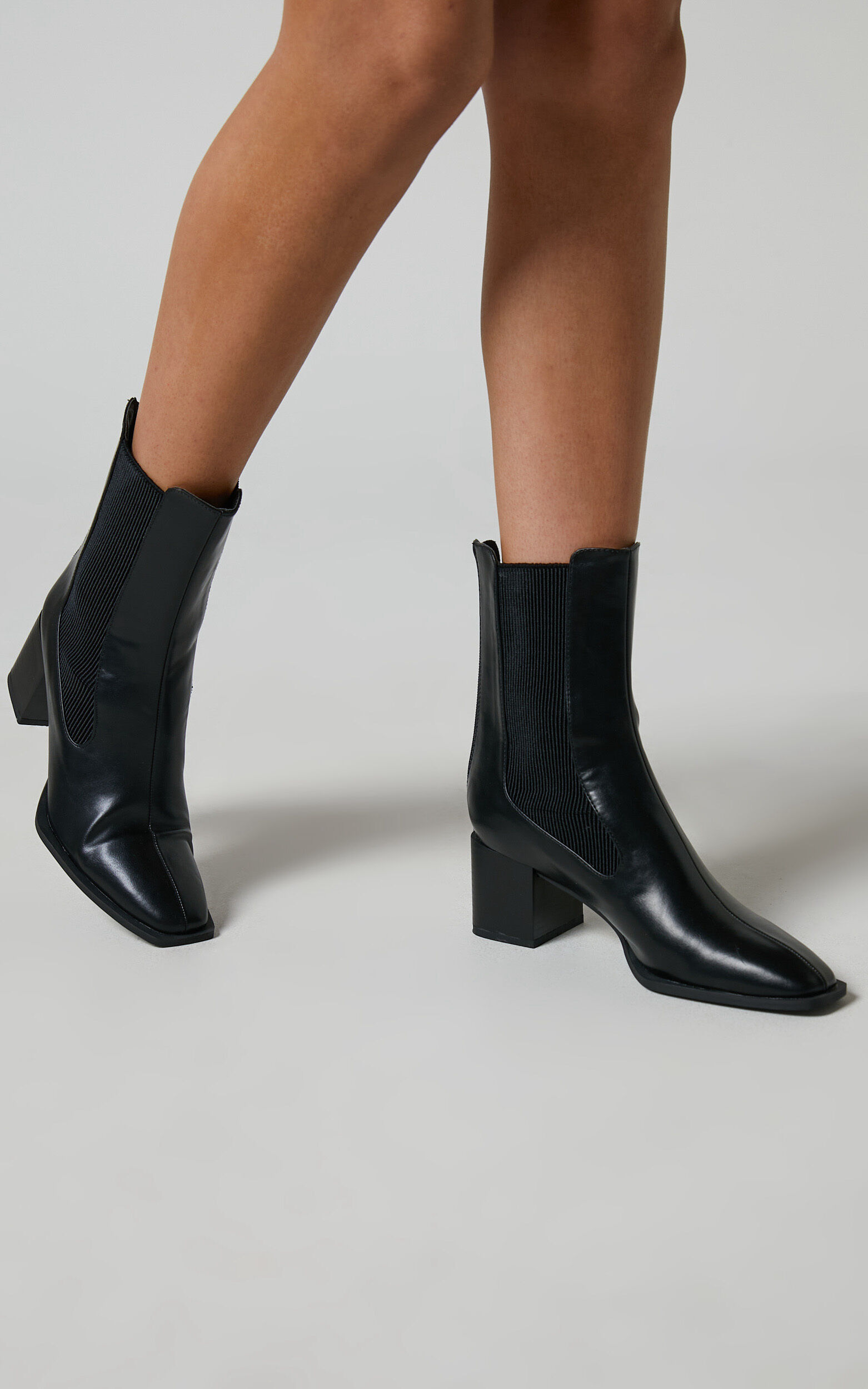 Novo Dna Boots in Black Smooth Showpo