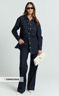 Faharra Shirt - Recycled Cotton Denim Shirt in Raw