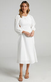 Bennett Midi Dress in White | Showpo USA