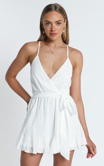 Following The Stars Playsuit In White