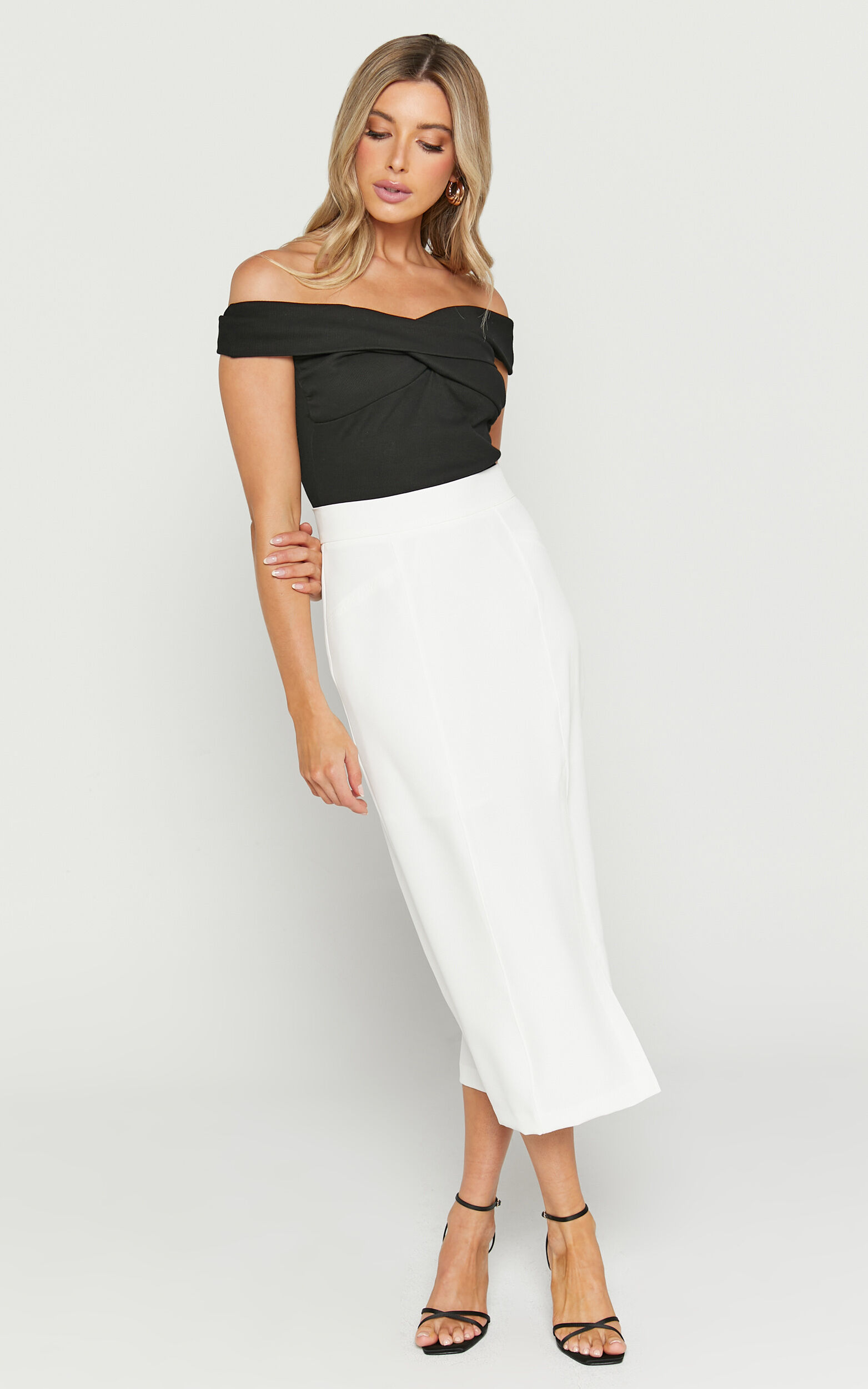 White tube hot sale skirt midi