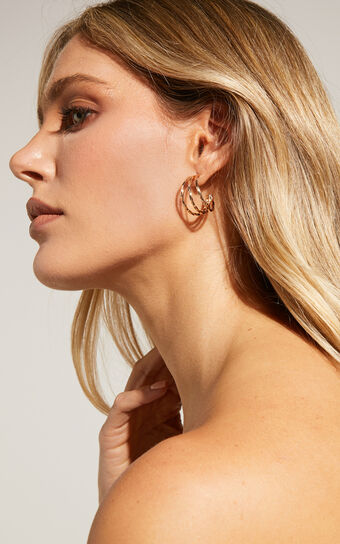 Promise Hoop Earrings in Gold
