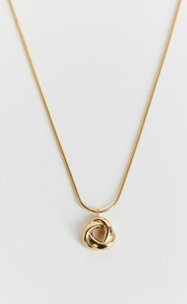 Samantha Necklace - Knot Pendant Necklace in Gold