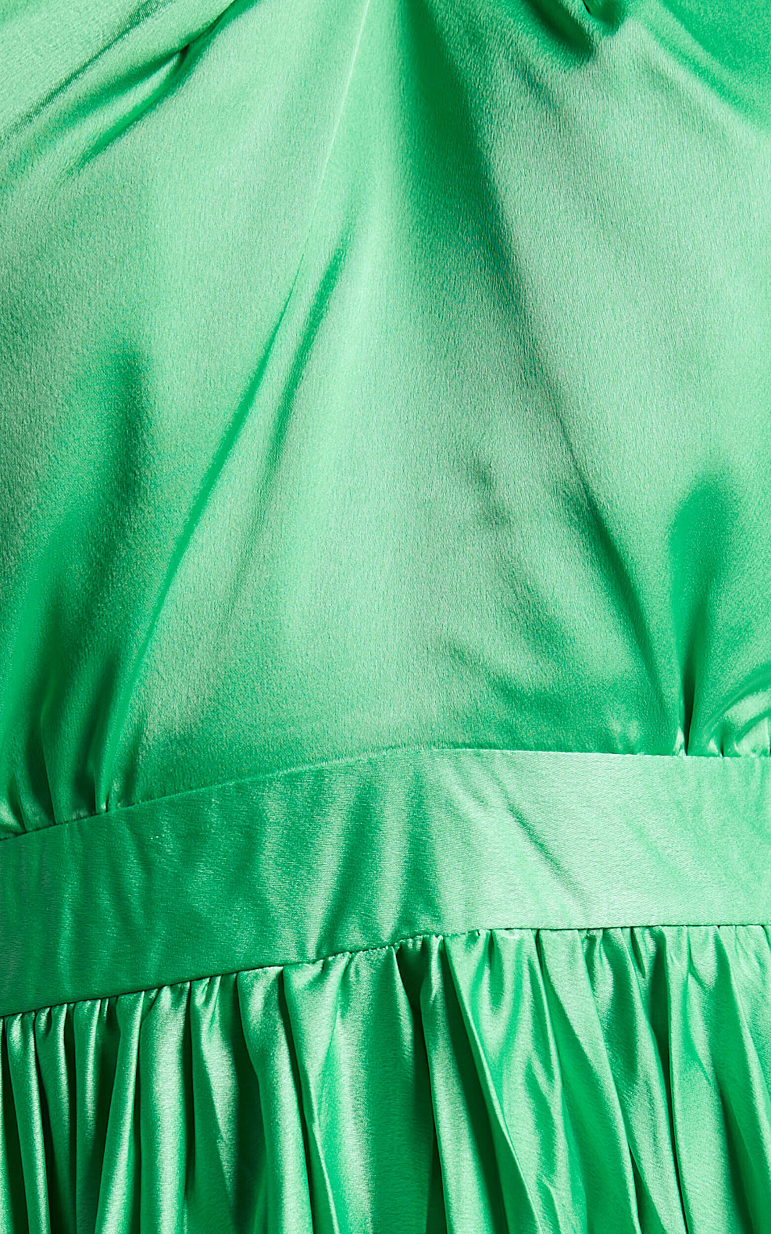 Green silk hotsell pleated dress