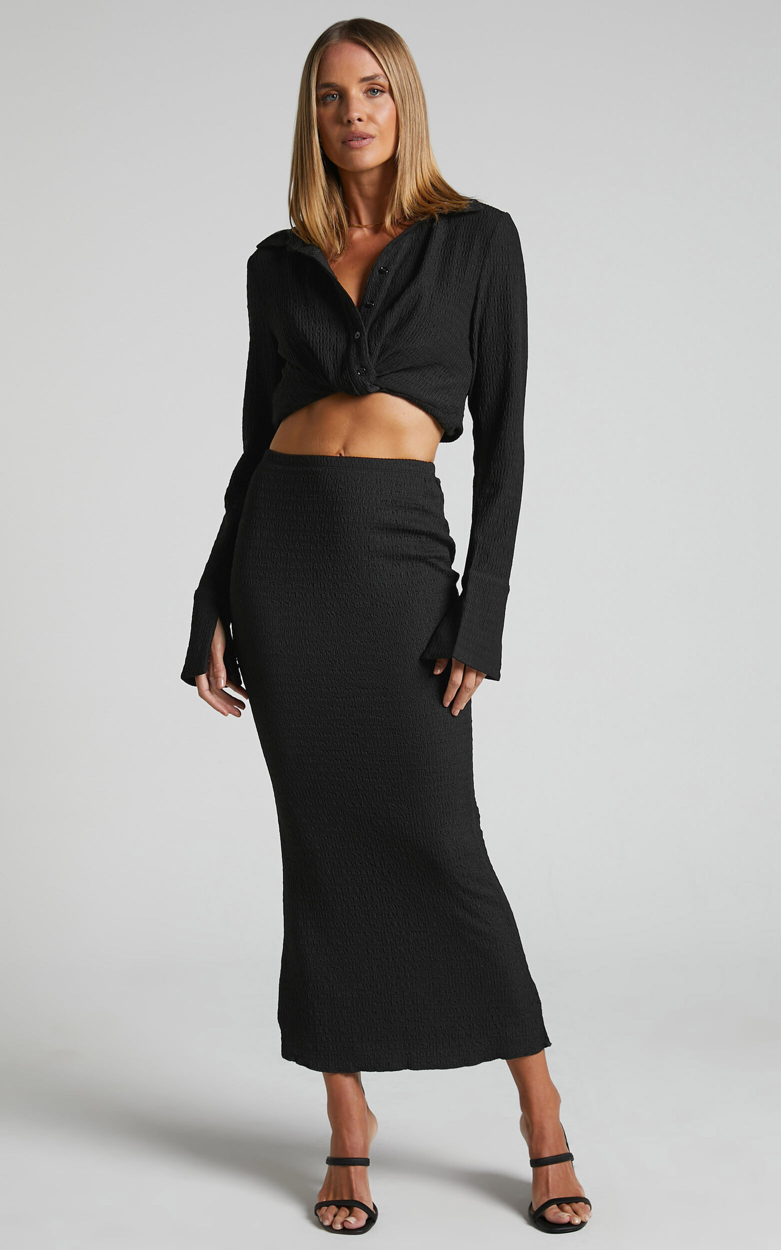 Althea Midi Skirt - Mermaid Skirt in Black - 06, BLK1
