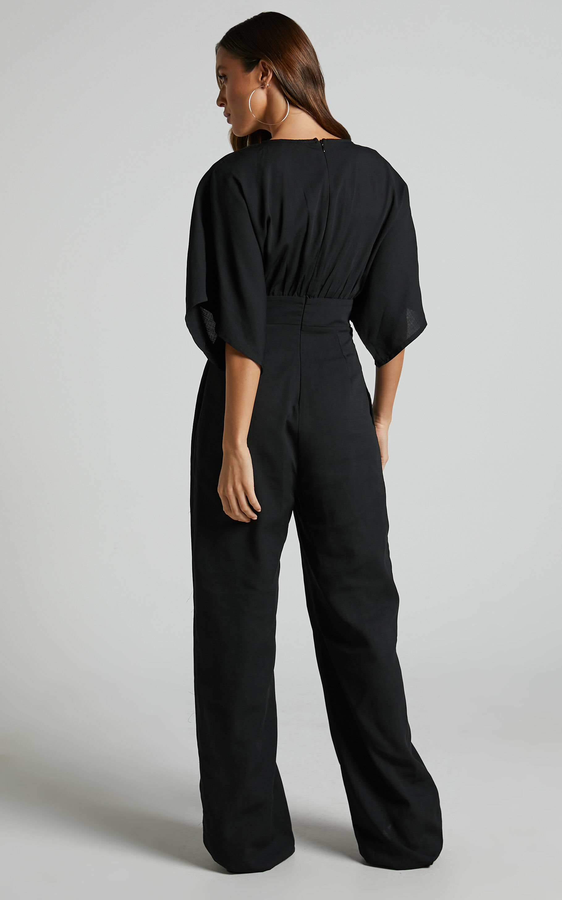 Black buttoned jumpsuit outlet