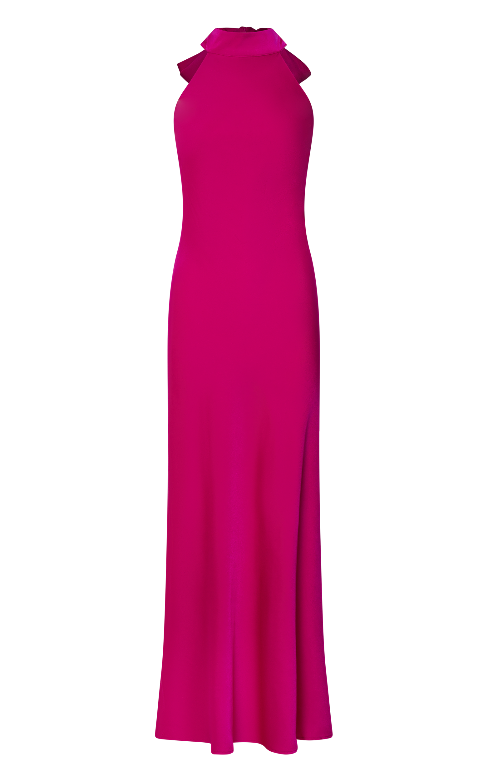 Alycia Maxi Dress - High Neck Tie Back Slip in Pink | Showpo USA