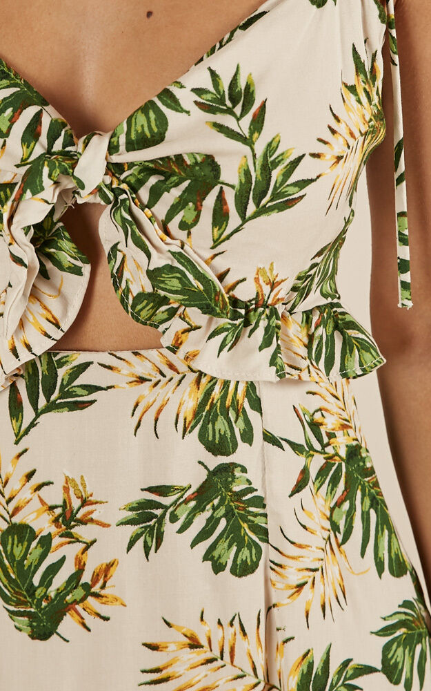 Luau Dress In White Print Showpo USA