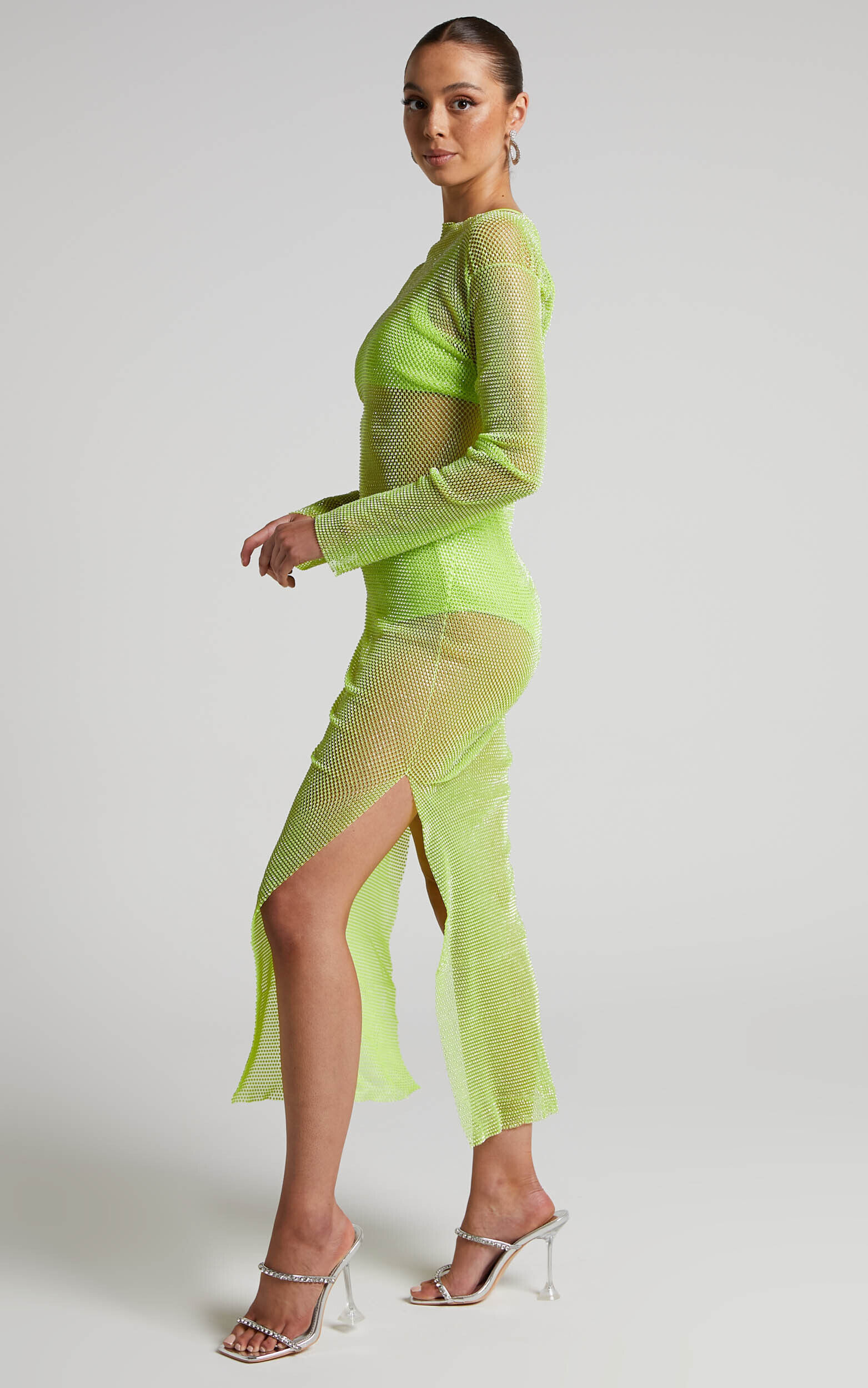 Lime green shop mesh dress