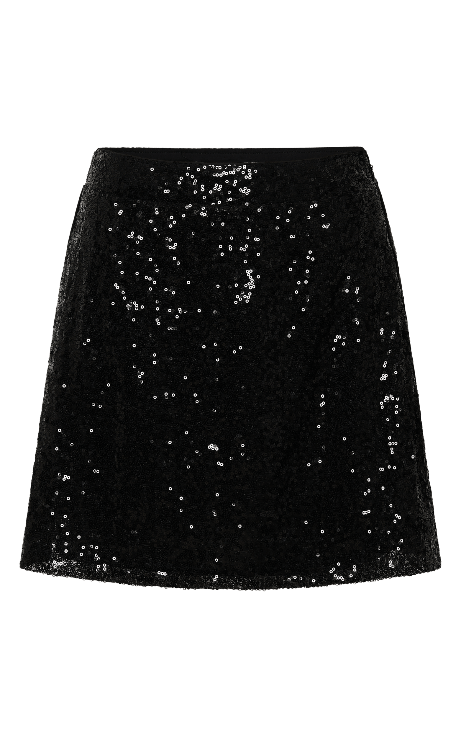Elswyth Mini Skirt - Side Split Sequin Skirt in Black Sequin | Showpo