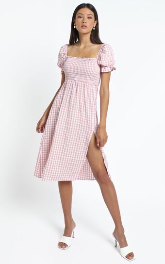 Lowe Dress in Pink Check