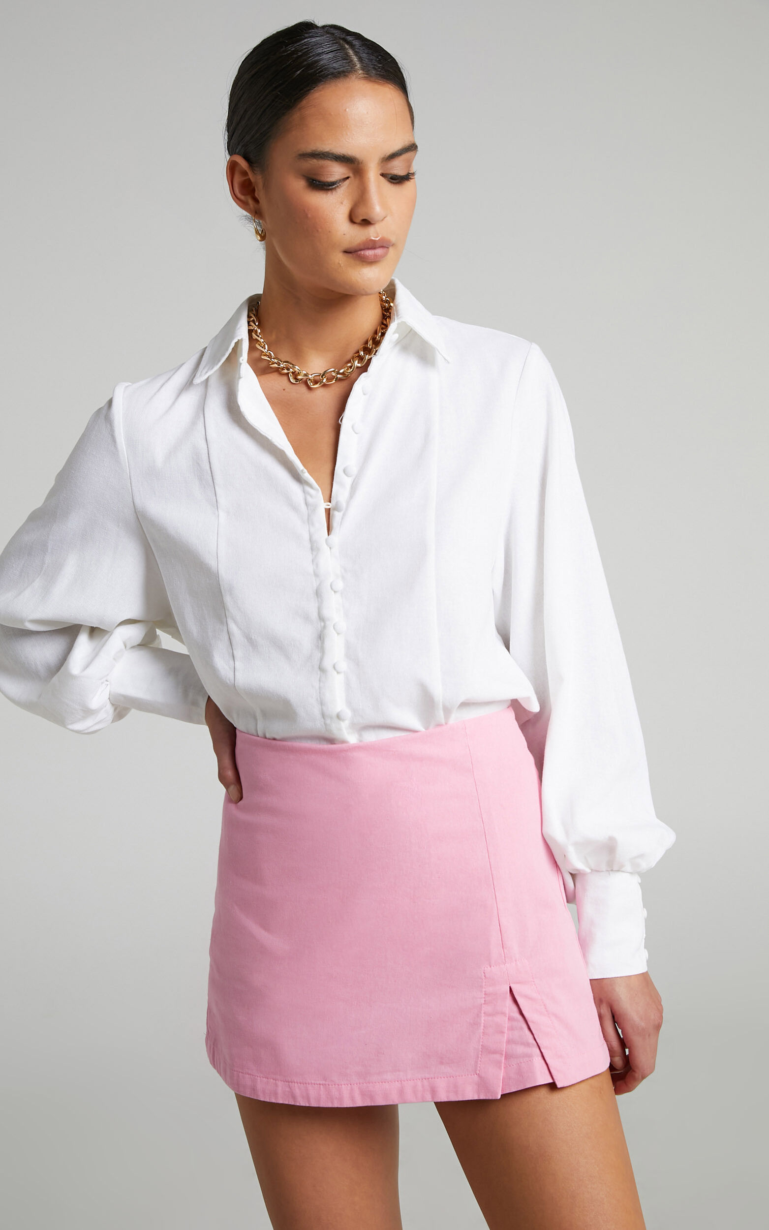 Widness Skort - A Line Skort in Pink - 06, PNK1