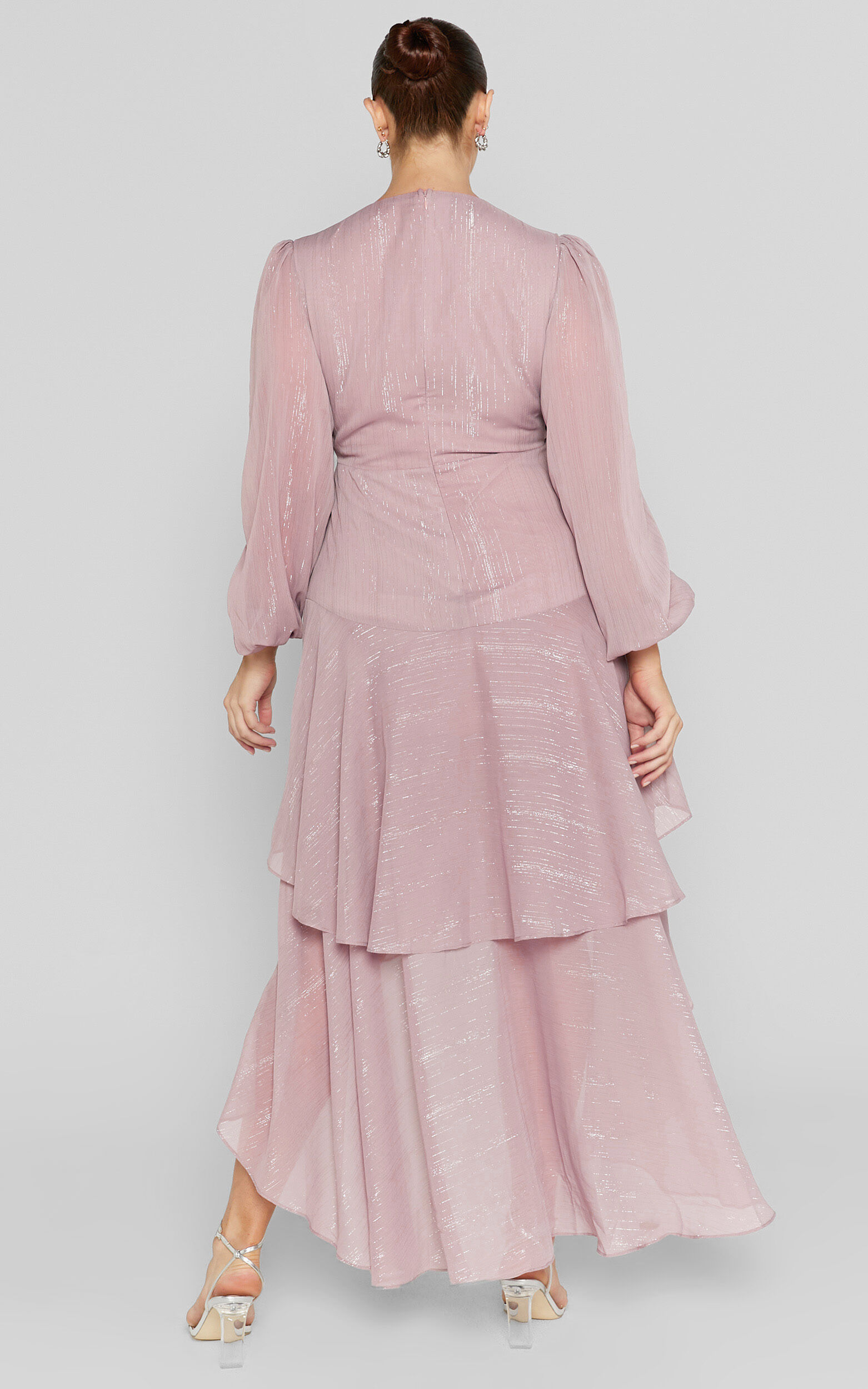 Dusty rose high low sale dress