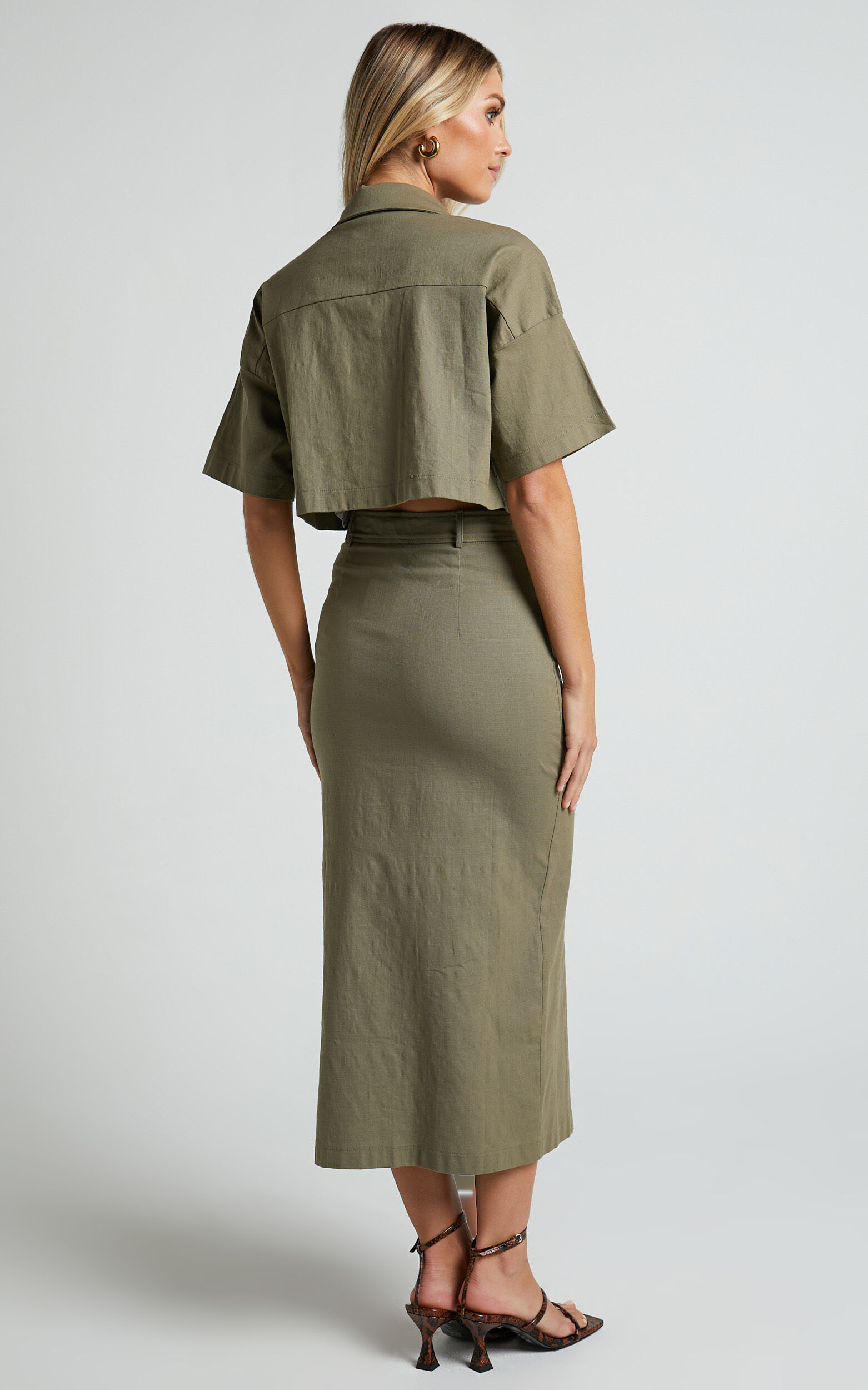 Khaki skirt on sale set