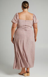 Vestido Showpo Zenny Midi - Estampado Floral Con Fruncido - Rosa