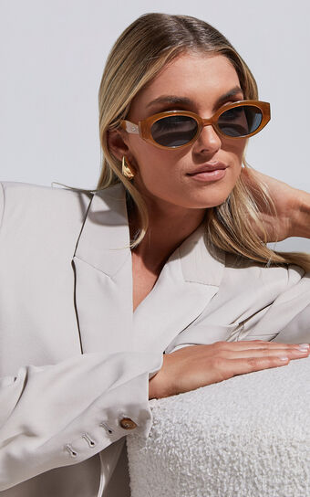 Roylen Sunglasses - Rectangle Shape Sunglasses in Brown