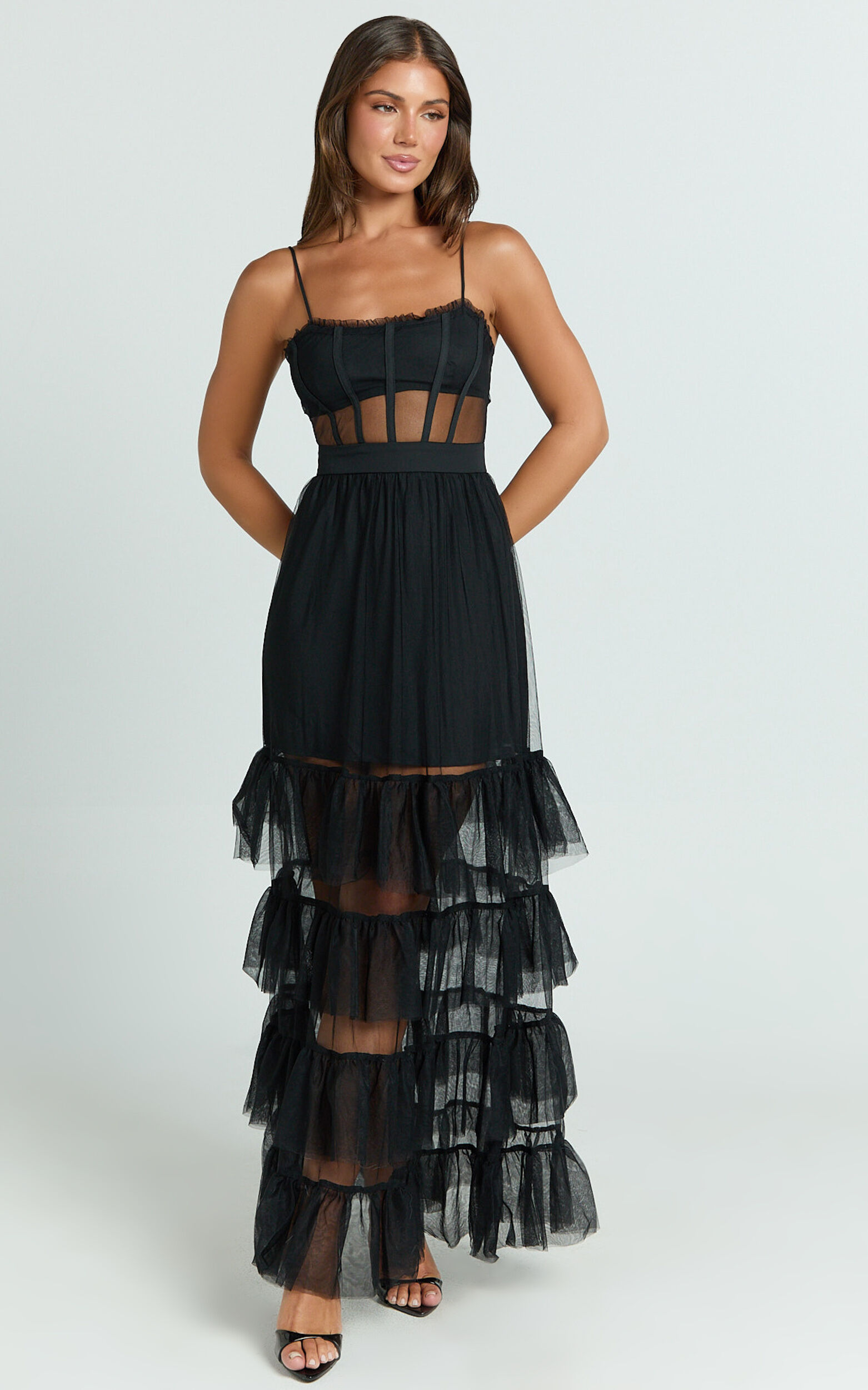 Evelynn Midi Dress - Sweetheart Corset Bodice Fit & Flare
