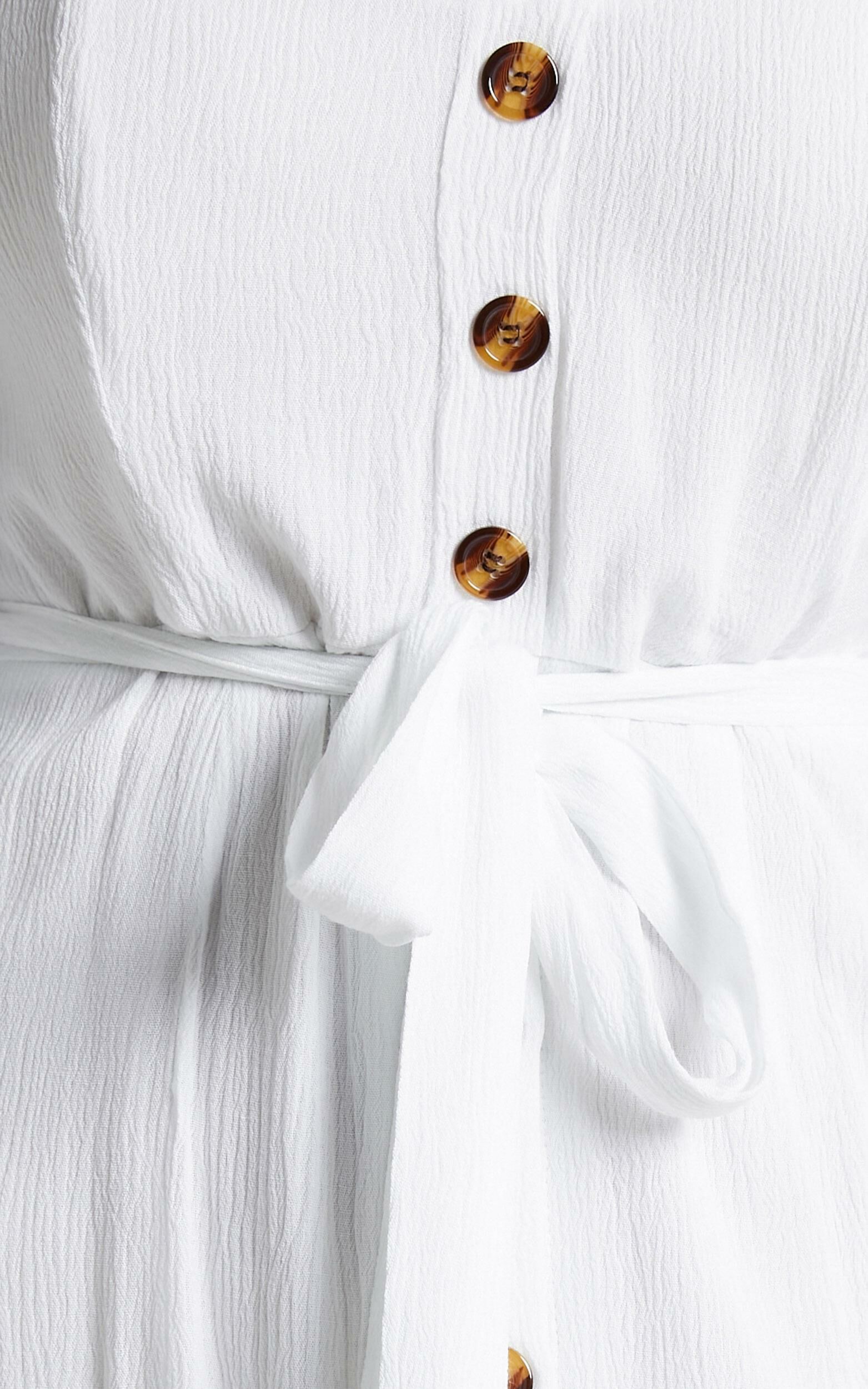 White linen button through on sale dress