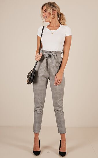 Work Up Pants In Grey Check