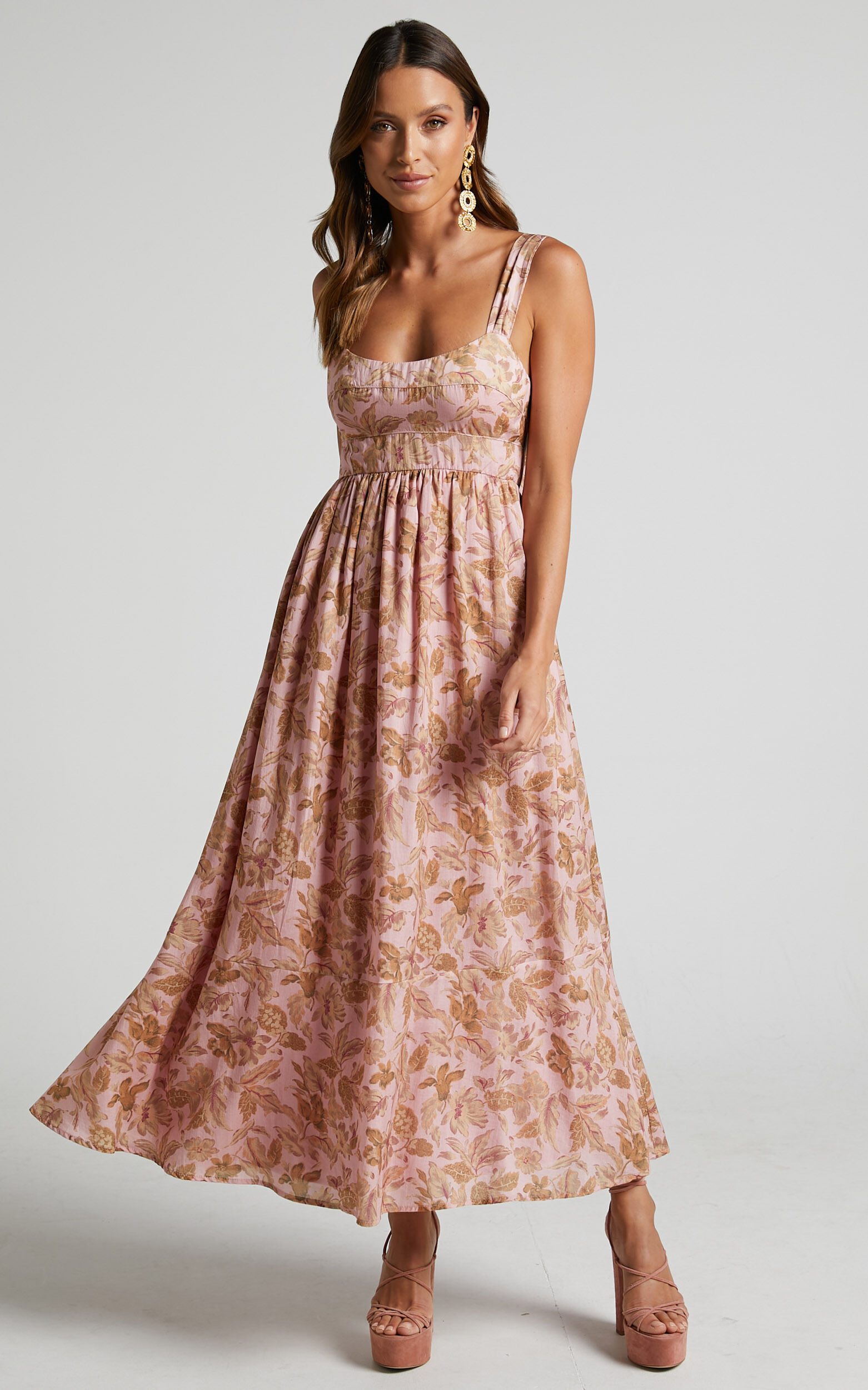 Amalie The Label - Kai Double Tie Back Midi Dress in Vahala