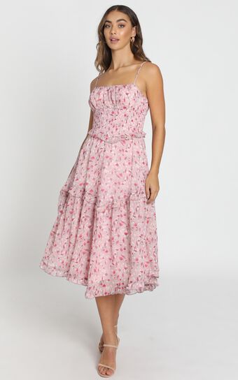 Danielle Dress in pink floral