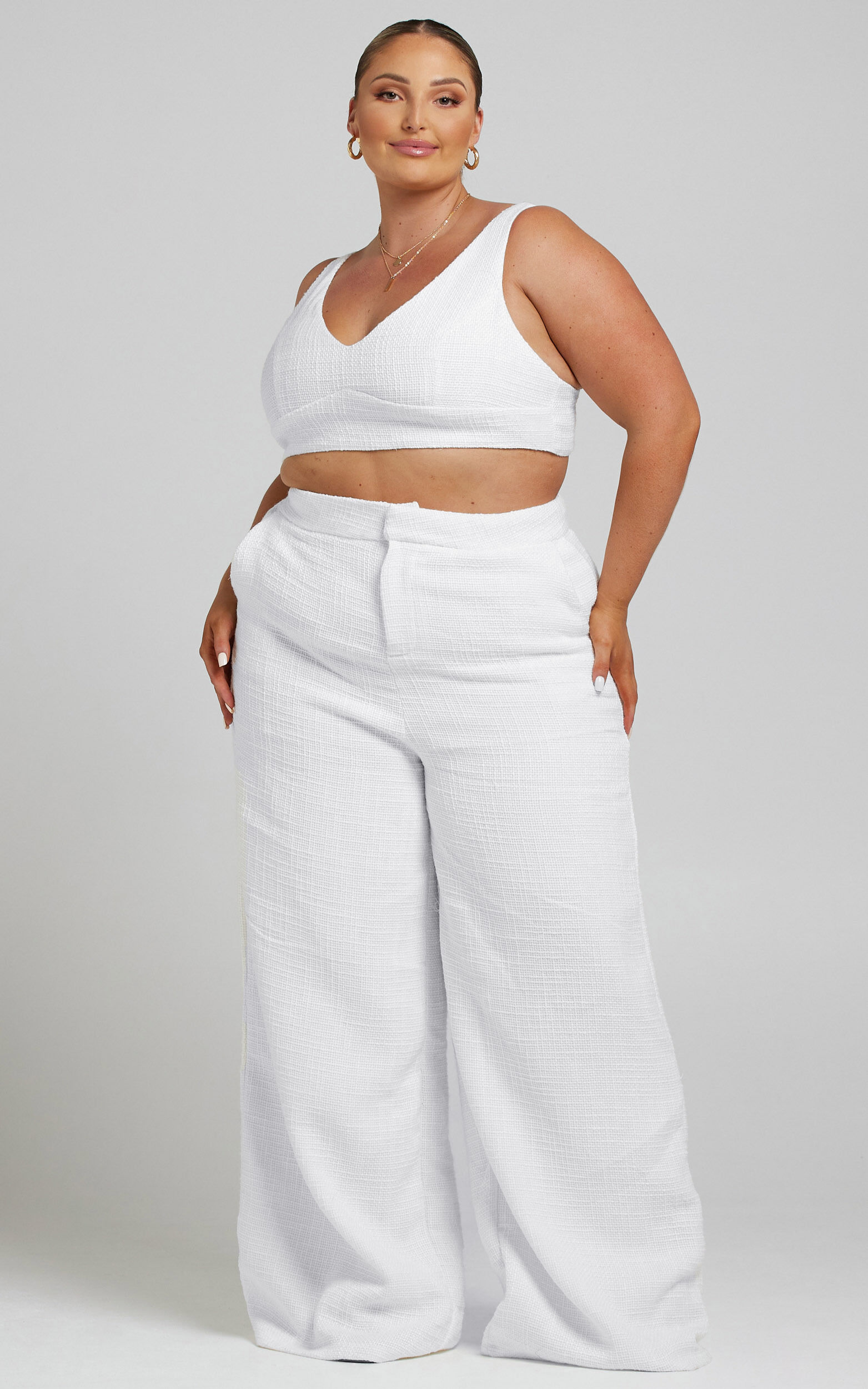 All white two piece pants set clearance