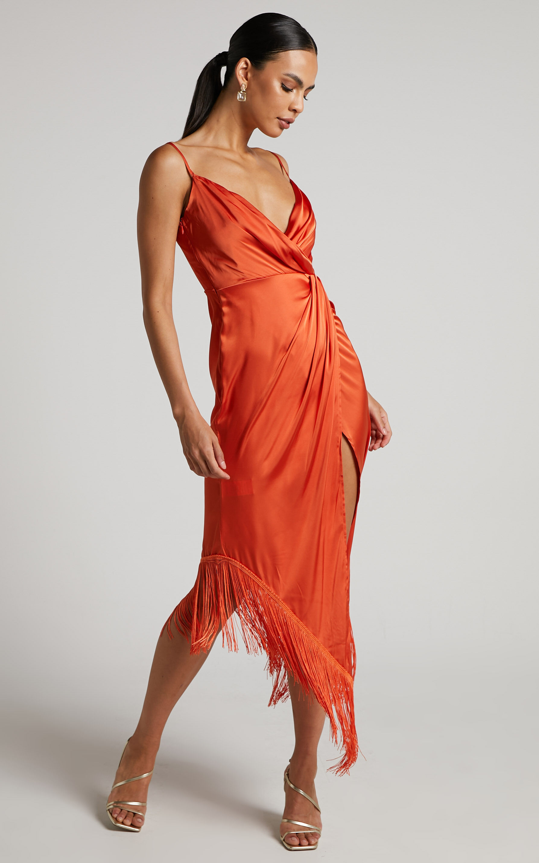 Fringe wrap dress 2025