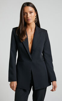 Hermie Blazer - Single Breasted Blazer in Black