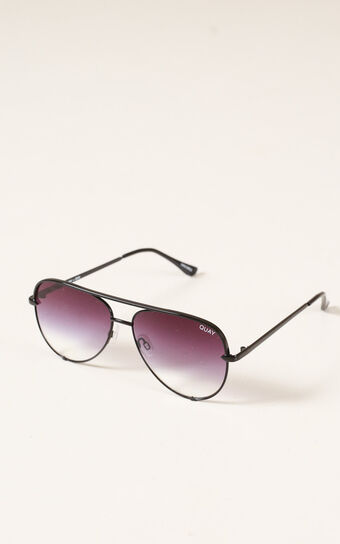 Quay - High Key Mini Sunglasses In Black Fade