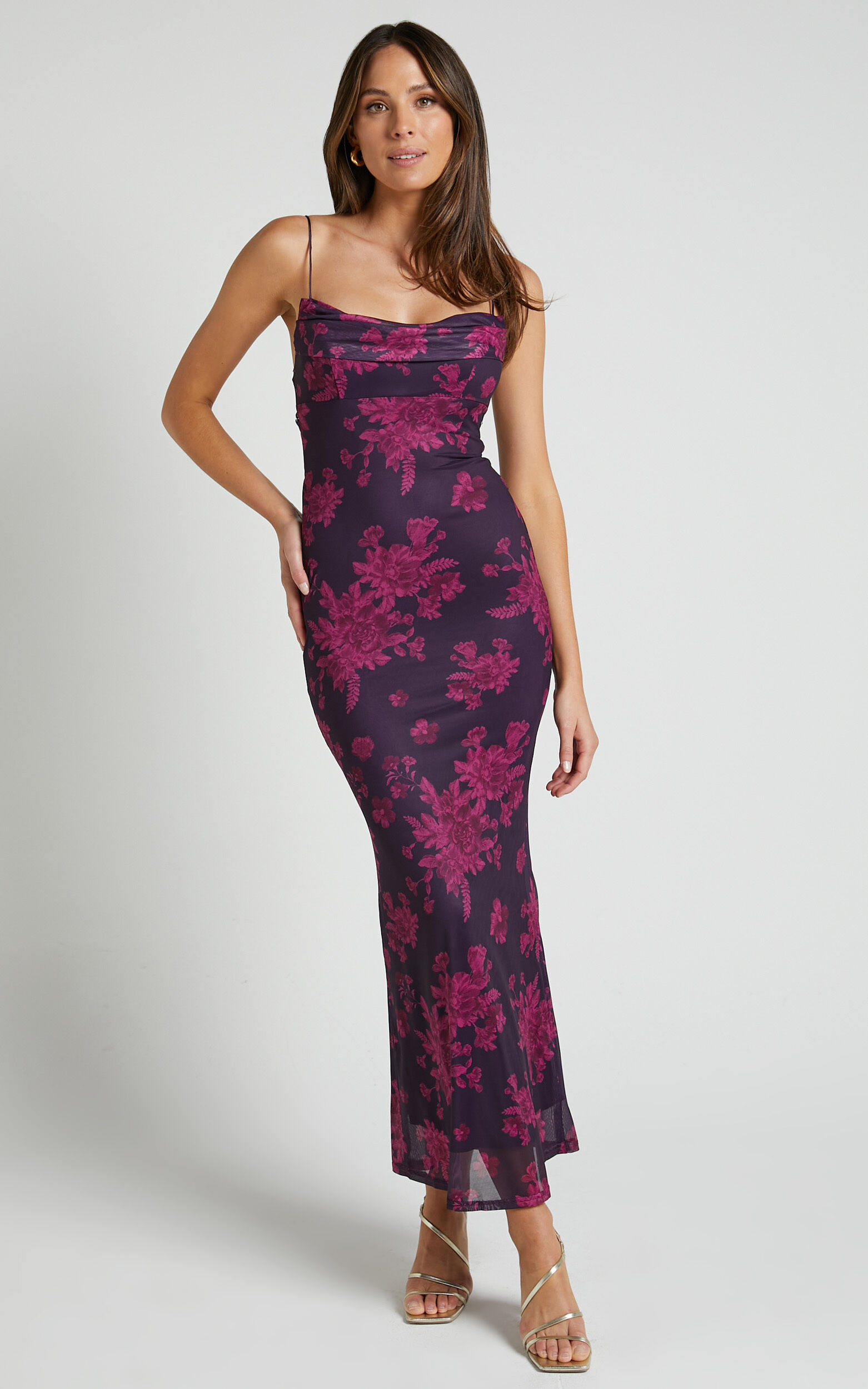 Mesh bodycon store maxi dress